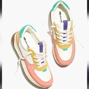 Madewell Kickoff Trainer Sneakers in Colorblock Leather size 8.5 Unisex